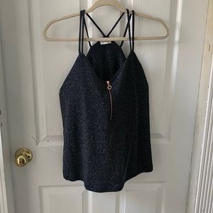 Black sparkling Tan top